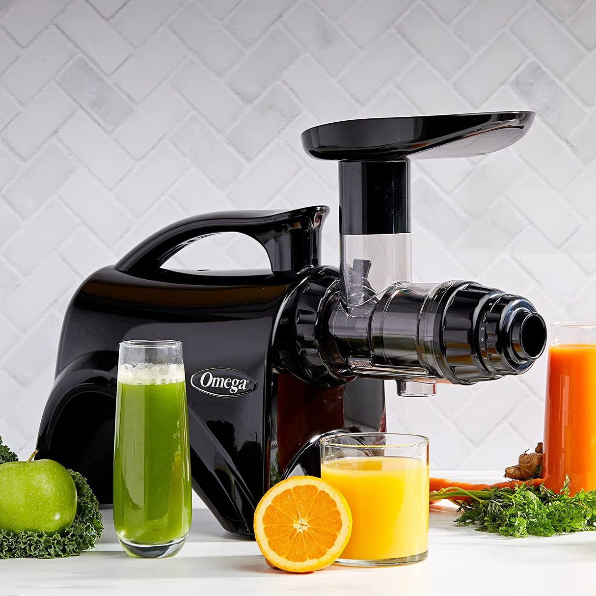 Omega Horizontal Nutrition Center Electric Juicer, Black