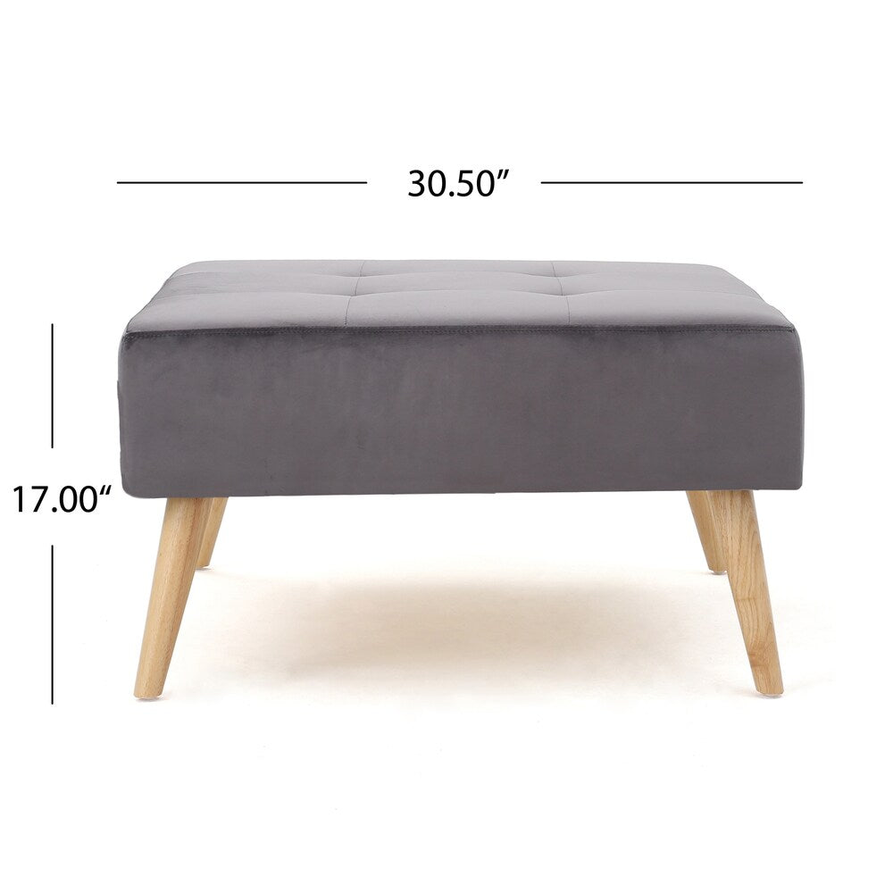 Omry Mid-Century Velvet Ottoman by Christopher Knight Home