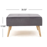 Omry Mid-Century Velvet Ottoman by Christopher Knight Home