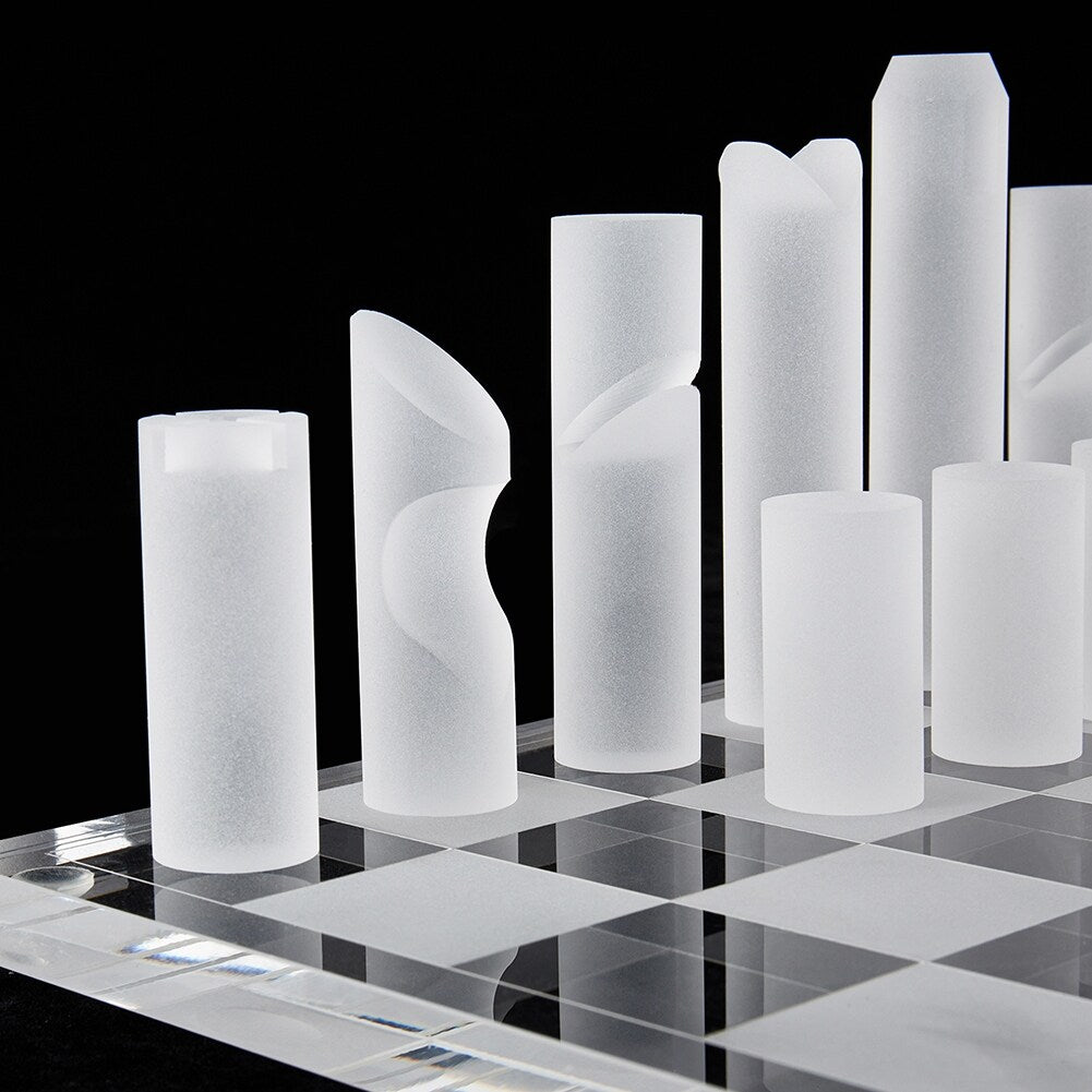 OnDisplay 3D Luxe Acrylic Smoke & Frost Luxury Laser-Cut Chess Set