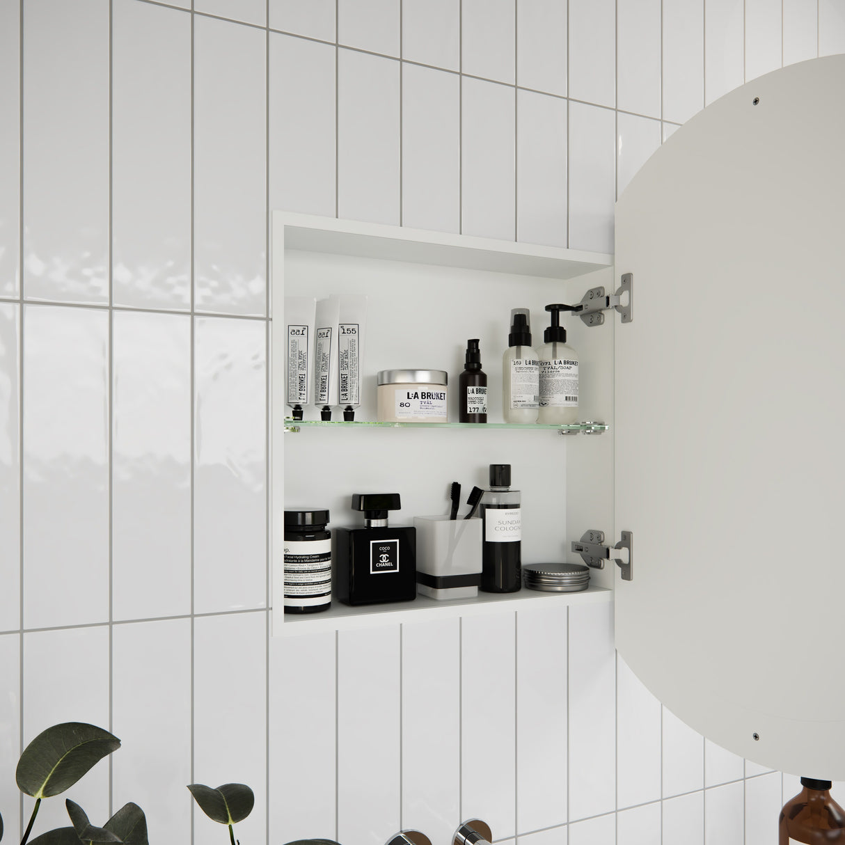 One Door Steel Frame Round Shape Medicine Cabinet