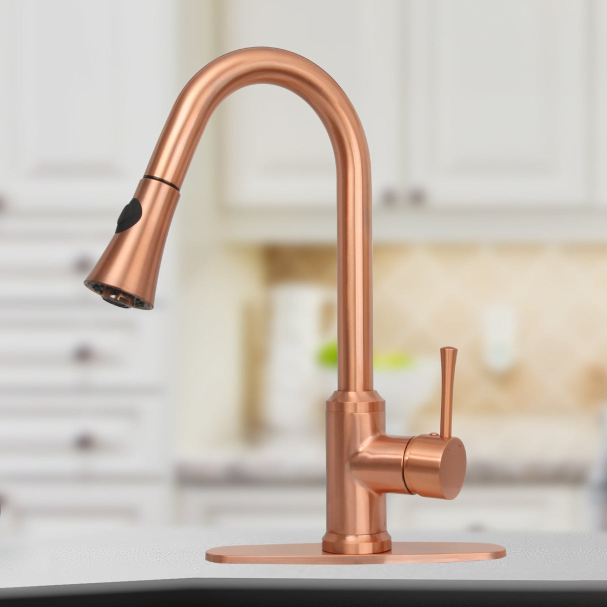 One-Handle Pull-Down Copper Kitchen Faucet - 16"