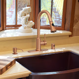 One-Handle Pull-Down Copper Kitchen Faucet - 16"