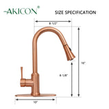 One-Handle Pull-Down Copper Kitchen Faucet - 16"