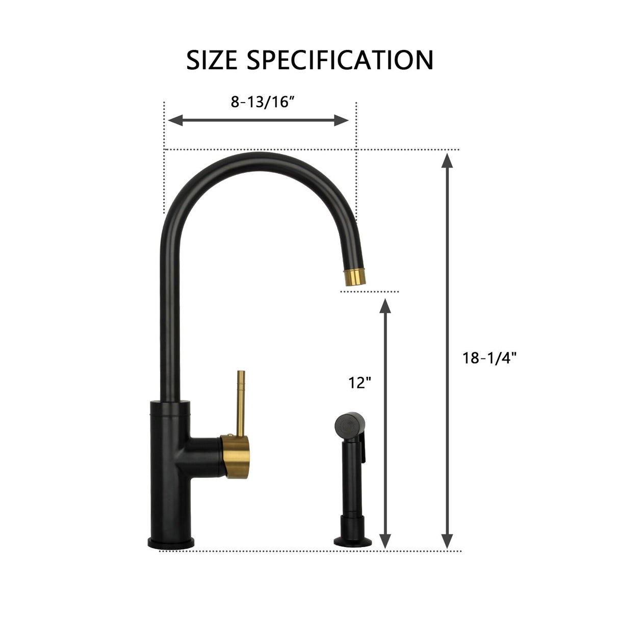 One-Handle Widespread Kitchen Faucet with Side Spray