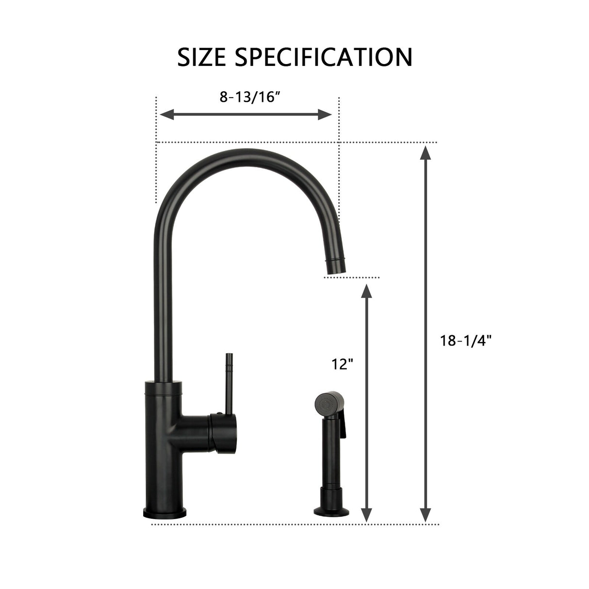 One-Handle Widespread Kitchen Faucet with Side Spray