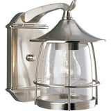 One Light Outside Wall Lantern with Nickel Finish