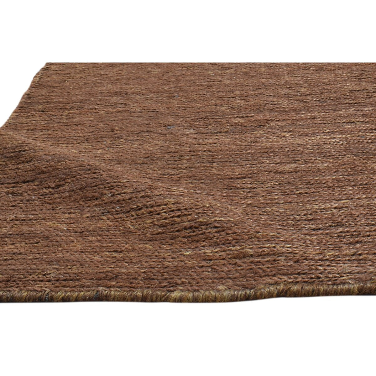 One of a Kind Hand-Knotted Modern & Contemporary 2' x 3' Solid Jute Brown Rug - 2'2"x3'0"