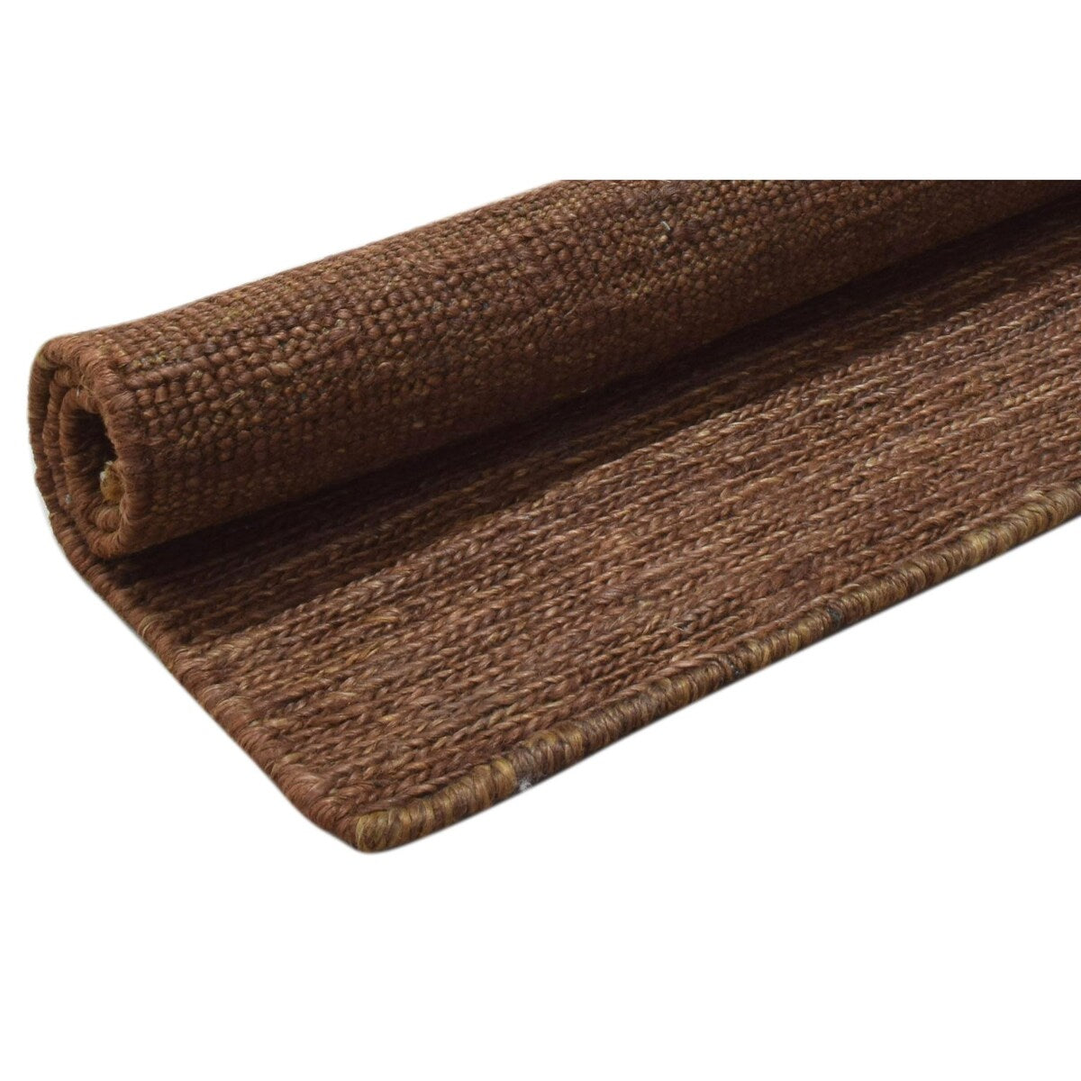 One of a Kind Hand-Knotted Modern & Contemporary 2' x 3' Solid Jute Brown Rug - 2'2"x3'0"