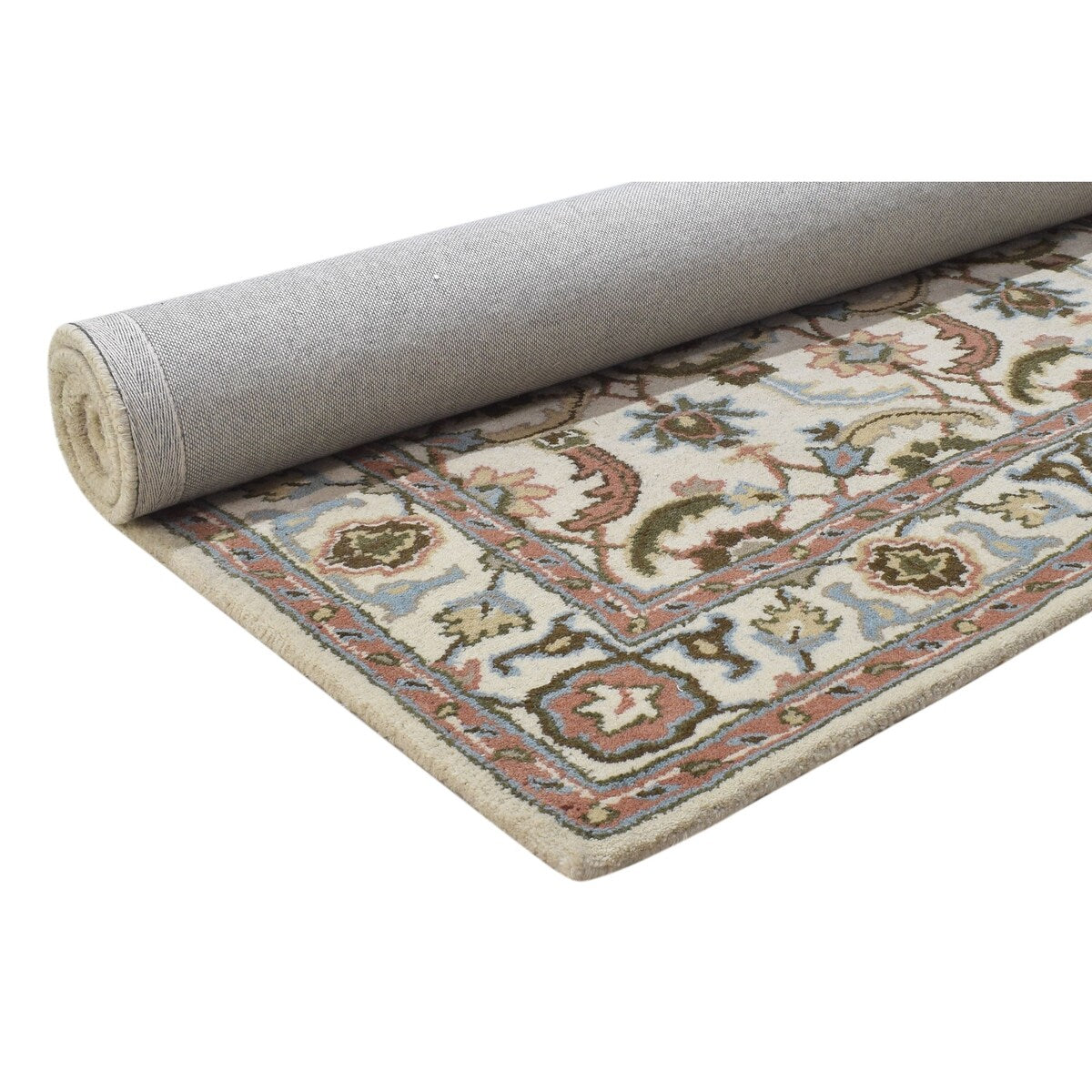 One of a Kind Hand-Tufted Persian 4' x 6' Oriental Wool Cream Rug - 4' x 6'
