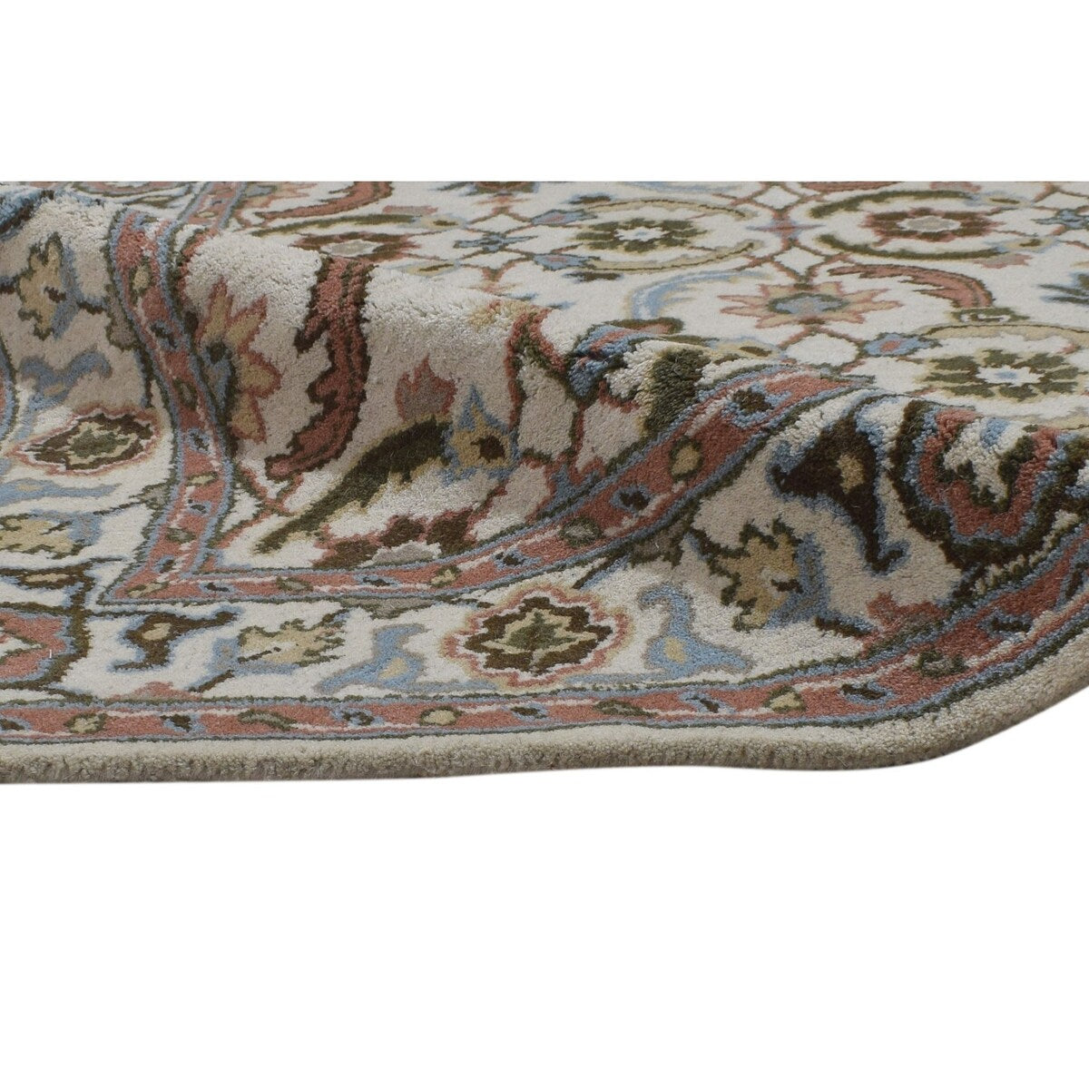 One of a Kind Hand-Tufted Persian 4' x 6' Oriental Wool Cream Rug - 4' x 6'