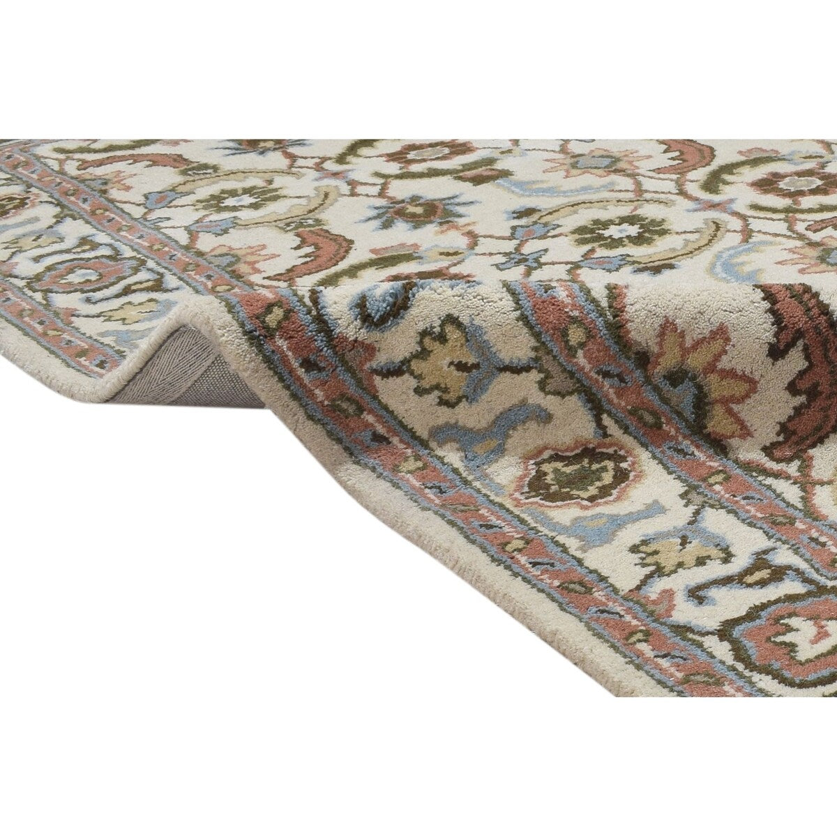 One of a Kind Hand-Tufted Persian 4' x 6' Oriental Wool Cream Rug - 4' x 6'