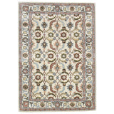 One of a Kind Hand-Tufted Persian 4' x 6' Oriental Wool Cream Rug - 4' x 6'
