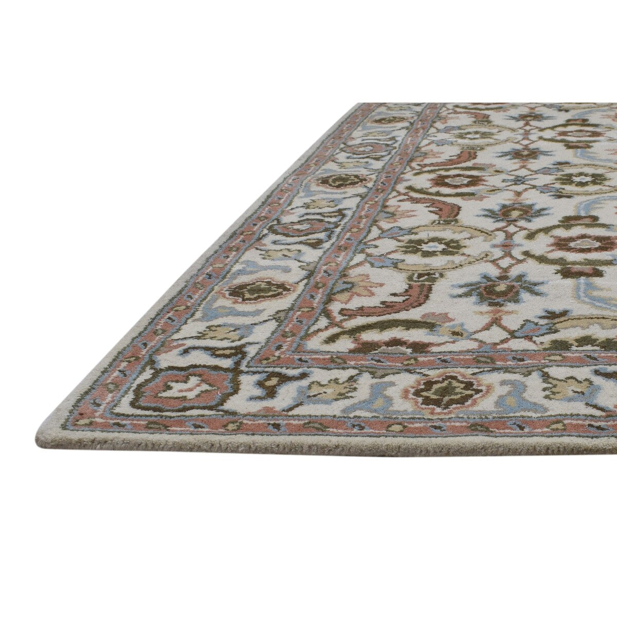 One of a Kind Hand-Tufted Persian 4' x 6' Oriental Wool Cream Rug - 4' x 6'