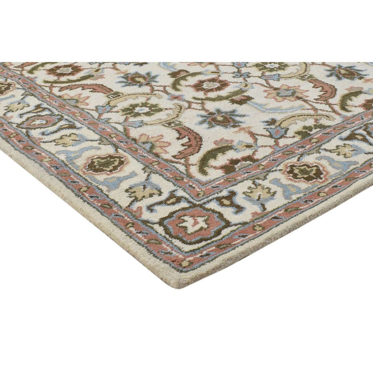 One of a Kind Hand-Tufted Persian 4' x 6' Oriental Wool Cream Rug - 4' x 6'
