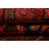One of a Kind Heriz Geometric Hand-Knotted Wool Persian Oriental Rug - 9'1" x 4'4" Runner