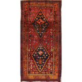 One of a Kind Heriz Geometric Hand-Knotted Wool Persian Oriental Rug - 9'1" x 4'4" Runner