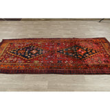 One of a Kind Heriz Geometric Hand-Knotted Wool Persian Oriental Rug - 9'1" x 4'4" Runner