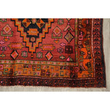 One of a Kind Heriz Geometric Hand-Knotted Wool Persian Oriental Rug - 9'1" x 4'4" Runner