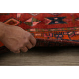One of a Kind Heriz Geometric Hand-Knotted Wool Persian Oriental Rug - 9'1" x 4'4" Runner