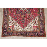 One of a Kind Heriz Geometric Handmade Wool Persian Oriental Area Rug - 9'1" x 6'5"