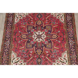 One of a Kind Heriz Geometric Handmade Wool Persian Oriental Area Rug - 9'1" x 6'5"
