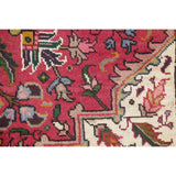 One of a Kind Heriz Geometric Handmade Wool Persian Oriental Area Rug - 9'1" x 6'5"