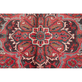 One of a Kind Heriz Geometric Handmade Wool Persian Oriental Area Rug - 9'11" x 7'4"
