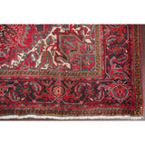 One of a Kind Heriz Geometric Handmade Wool Persian Oriental Area Rug - 9'11" x 7'4"