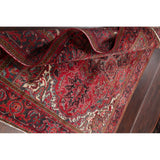 One of a Kind Heriz Geometric Handmade Wool Persian Oriental Area Rug - 9'11" x 7'4"