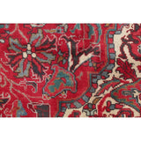 One of a Kind Heriz Geometric Handmade Wool Persian Oriental Area Rug - 9'11" x 7'4"