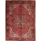 One of a Kind Heriz Geometric Handmade Wool Persian Oriental Area Rug - 9'11" x 7'4"