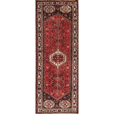 One of a Kind Shiraz Geometric Handmade Wool Persian Oriental Rug - 9'10" x 3'6" Runner
