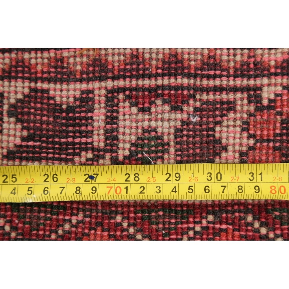 One of a Kind Shiraz Geometric Handmade Wool Persian Oriental Rug - 9'10" x 3'6" Runner