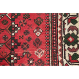 One of a Kind Shiraz Geometric Handmade Wool Persian Oriental Rug - 9'10" x 3'6" Runner