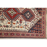 One of a Kind Yalameh Geometric Handmade Wool Persian Oriental Rug - 6'6" x 2'5" Runner