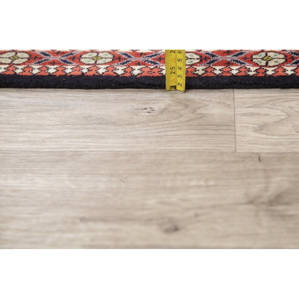 One of a Kind Yalameh Geometric Handmade Wool Persian Oriental Rug - 6'6" x 2'5" Runner