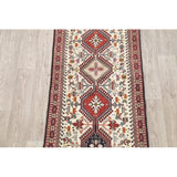 One of a Kind Yalameh Geometric Handmade Wool Persian Oriental Rug - 6'6" x 2'5" Runner