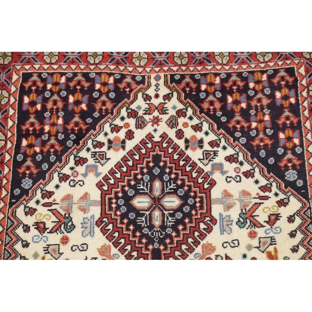 One of a Kind Yalameh Geometric Handmade Wool Persian Oriental Rug - 6'6" x 2'5" Runner