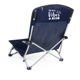 Oniva Beach Sayings - Beach Vibes Only - Tranquility Beach Chair with Carry Bag, (Navy Blue)