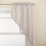 Opaque Grey Ribcord Kitchen Curtain Pieces - Tiers/ Valances/ Swags
