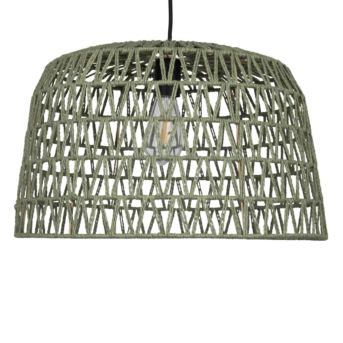 Open Weave Metal and Paper Rope Ceiling Light - 19.6"L x 19.6"W x 11.8"H
