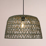 Open Weave Metal and Paper Rope Ceiling Light - 19.6"L x 19.6"W x 11.8"H