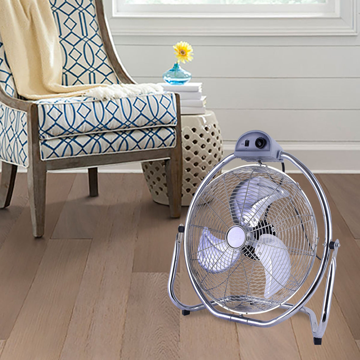 Optimus 20 Inch Grade Oscillating High Velocity Fan with Chrome Grill