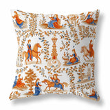 Orange And Blue Celestial Tangle Faux Suede Throw Pillow Zipper