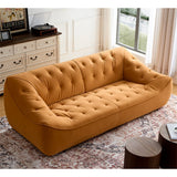 Orange Durable Fabric Sofa with Solid Wood Frame
