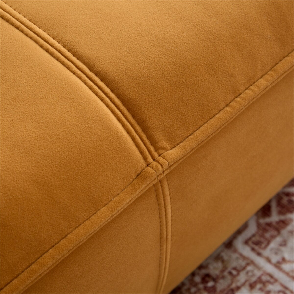 Orange Durable Fabric Sofa with Solid Wood Frame