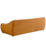 Orange Durable Fabric Sofa with Solid Wood Frame