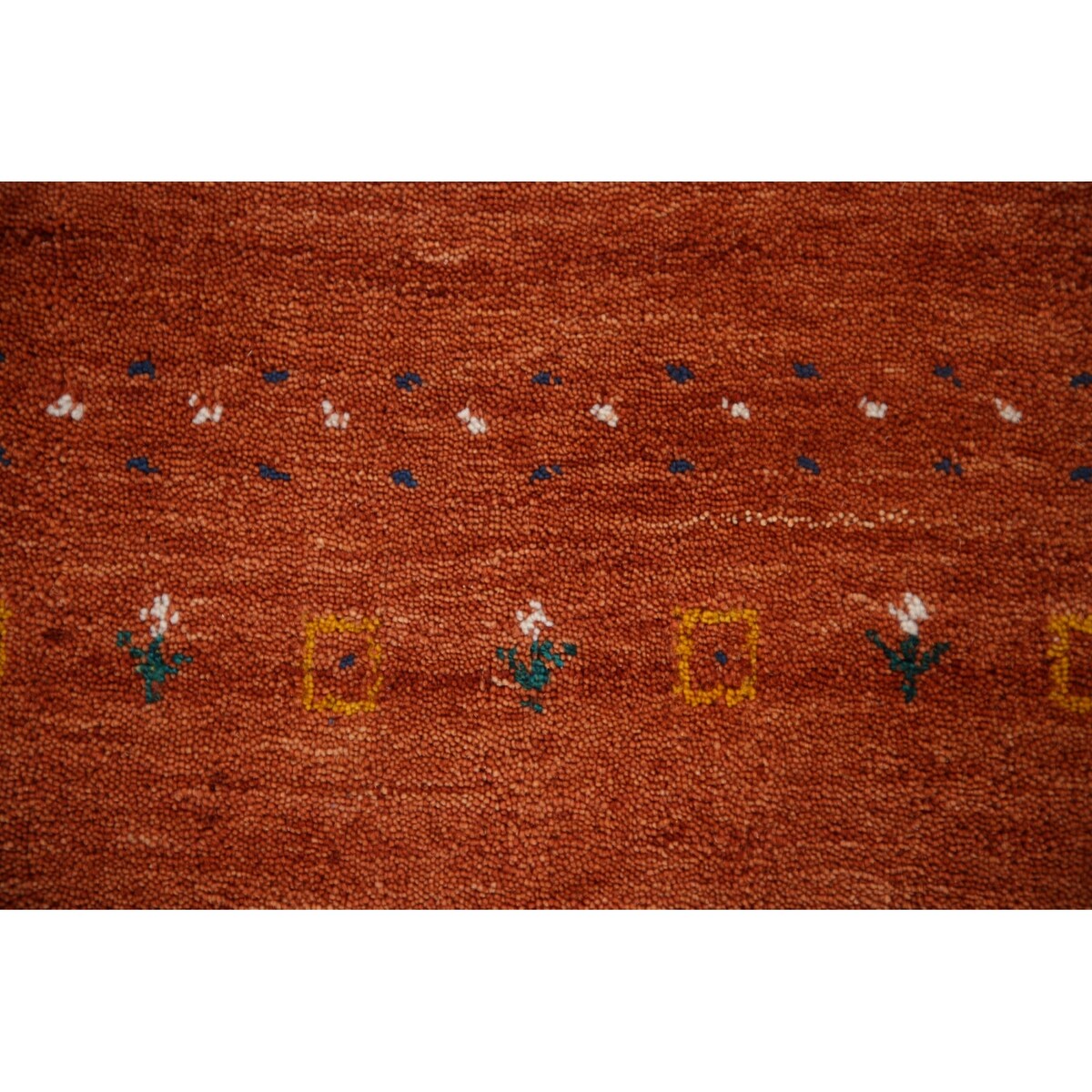 Orange Gabbeh Indian Area Rug Handmade Wool Carpet - 3'11"x 5'11"
