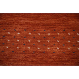 Orange Gabbeh Indian Area Rug Handmade Wool Carpet - 3'11"x 5'11"